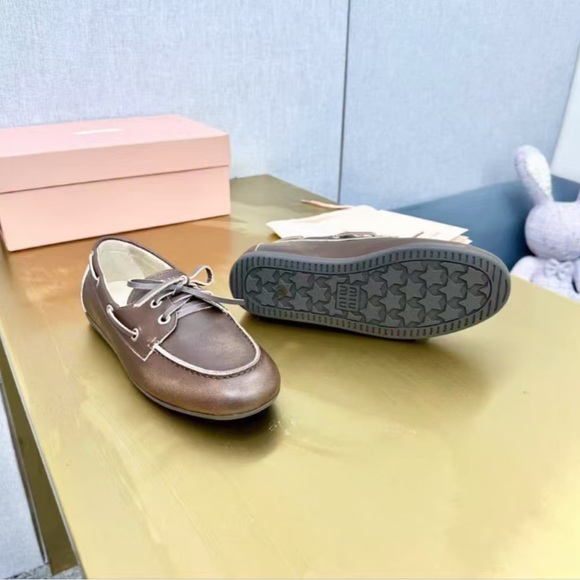 Miu Miu Chocolate Brown Leather Flats - Picture 6 of 9